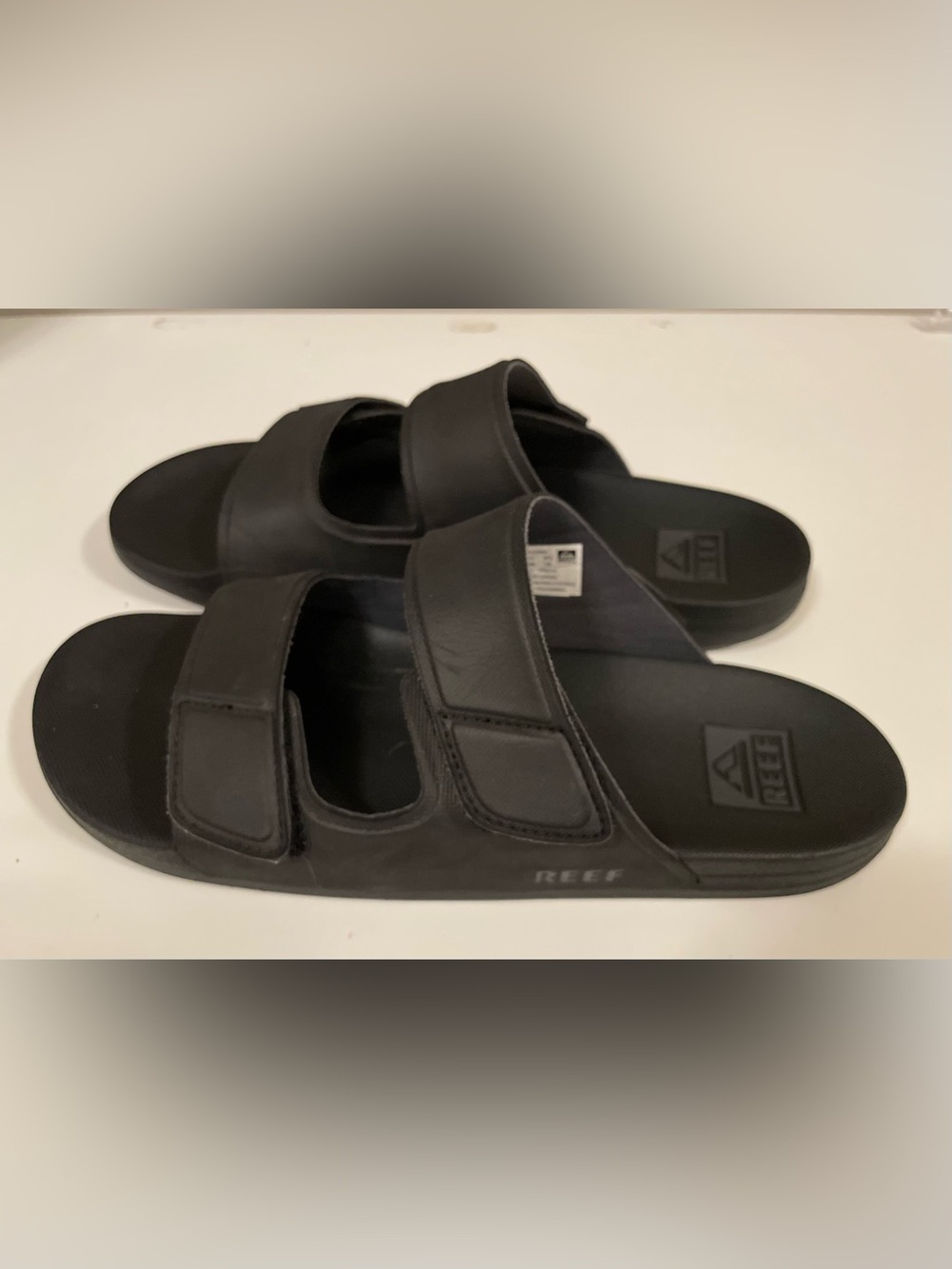 Men’s Reef Cushion Tradewind Black Adjustable Double-Strap Slide Sandals